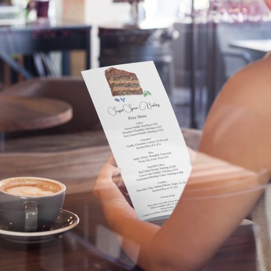 Waterverf Chocolade Cake Bakkerij, Café Prijs Menu