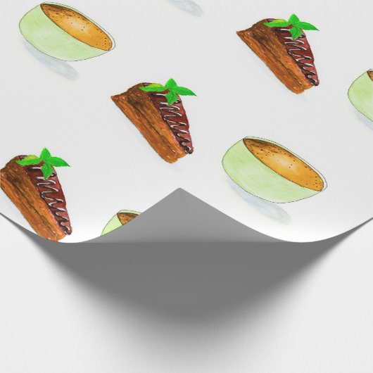 Waterverf Chocolade Cake met koffie Cadeaupapier (Hoek)