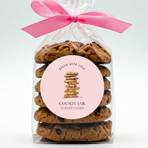 Waterverf Chocolade chip cookie Bakkerij Ronde Sticker