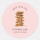 Waterverf Chocolade chip cookie Bakkerij  Ronde Sticker (Voorkant)