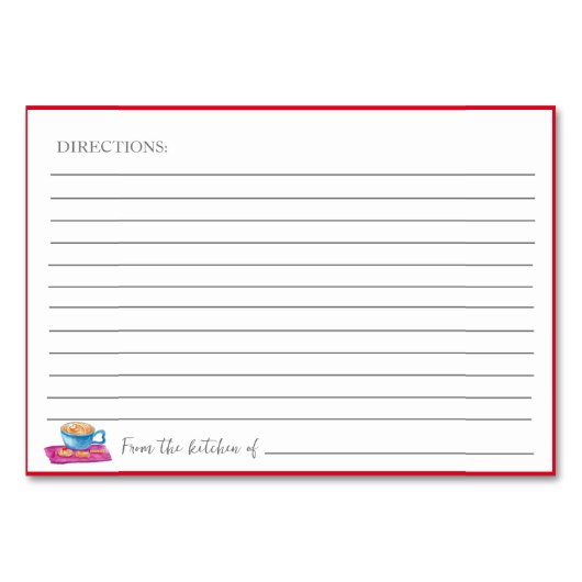 Waterverf Chocolade Chip Cookie Exchange Recept Kaart (Achterkant)