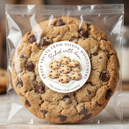 Waterverf Chocolade Chip Koekjes Thuis Bakken Ronde Sticker
