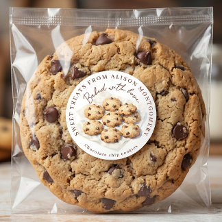 Waterverf Chocolade Chip Koekjes Thuis Bakken Ronde Sticker