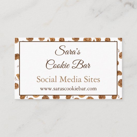 Waterverf Chocolade Chips Cookie Loyalty Kaart (Achterkant)