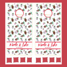 Waterverf Chocolade Dekte aardbeien Paar