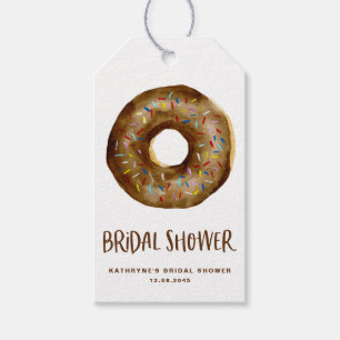 Waterverf Chocolade Donut Bruiloftsborrel Dank Je Cadeaulabel