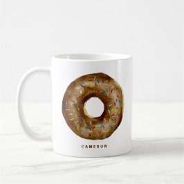 Waterverf Chocolade Donut Sprinkles gepersonalisee Koffiemok