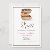 Waterverf Chocolade Donuts Baby shower Kaart (Voorkant)
