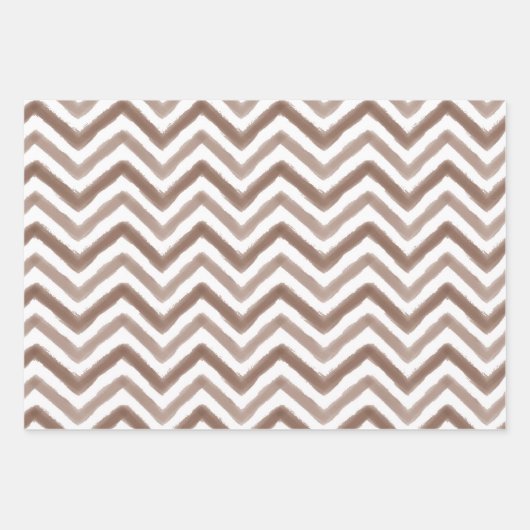 Waterverf Chocolade Fudge Popsicle Chevron Stripe Inpakpapier Vel (Voorkant 3)