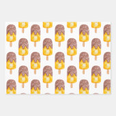 Waterverf Chocolade Fudge Popsicle Chevron Stripe Inpakpapier Vel (Voorkant)