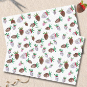 Waterverf Chocolade gedekte aardbeien Tissuepapier