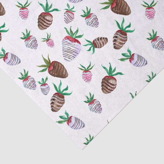 Waterverf Chocolade gedekte aardbeien Tissuepapier (Detail)