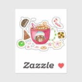 Waterverf Chocolade Gemberkoek Koekjes Vakantie Sticker (Vel)