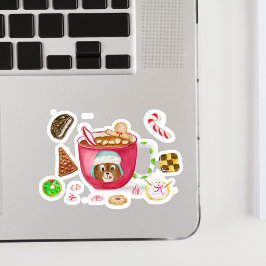 Waterverf Chocolade Gemberkoek Koekjes Vakantie Sticker