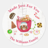 Waterverf Chocolade Gingerbread Cookies Vakantie Ronde Sticker (Voorkant)