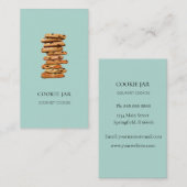 Waterverf Chocolade koekjeswinkel Blauwgroen Visitekaartje (Voorkant / Achterkant)