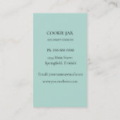 Waterverf Chocolade koekjeswinkel Blauwgroen Visitekaartje (Achterkant)