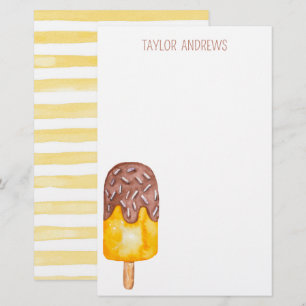 Waterverf Chocolade Popsiche Gepersonaliseerd Briefpapier