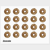 Waterverf Chocolade Sprinkle Donut Verjaardag Ronde Sticker (Vel)