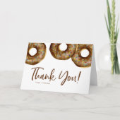 Waterverf Chocolade Sprinkle Donuts Baby shower Bedankkaart (Voorkant)