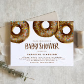 Waterverf Chocolade Sprinkle Donuts Baby shower Kaart