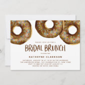 Waterverf Chocolade Sprinkle Donuts Bridal Brunch Kaart (Voorkant)