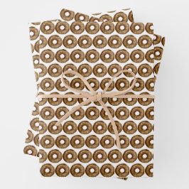Waterverf Chocolade Sprinkle Donuts Pattern Inpakpapier Vel