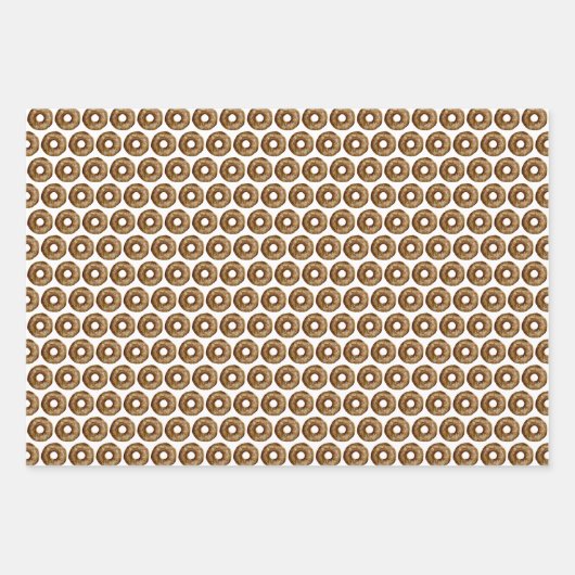 Waterverf Chocolade Sprinkle Donuts Pattern Inpakpapier Vel (Voorkant 3)
