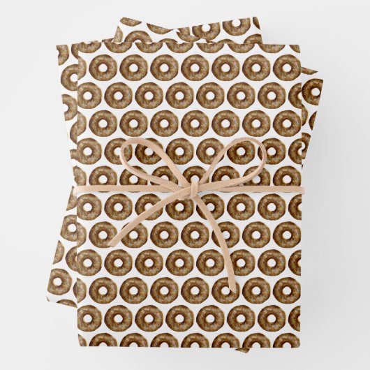 Waterverf Chocolade Sprinkle Donuts Pattern Inpakpapier Vel (In situ)