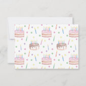 Waterverf Chocolade Verjaardagstaart gepersonalise Bedankkaart (Achterkant)