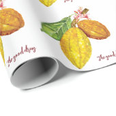 Waterverf chocoladeboomfruit cadeaupapier (Rol Hoek)
