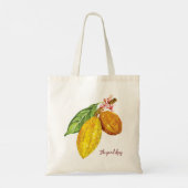 Waterverf chocoladeboomfruit tote bag (Achterkant)