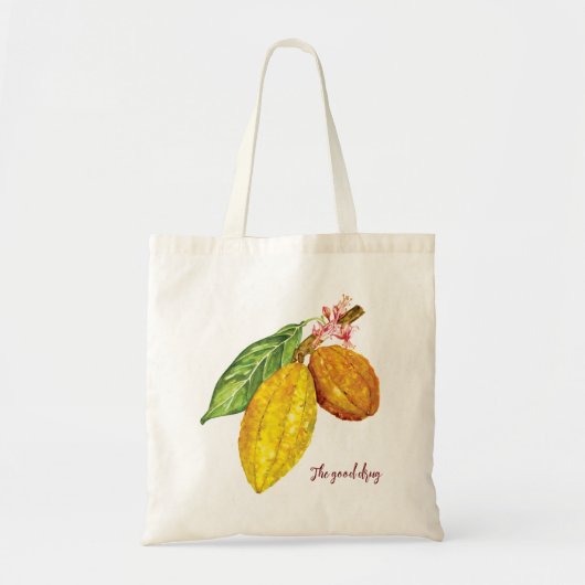 Waterverf chocoladeboomfruit tote bag (Voorkant)