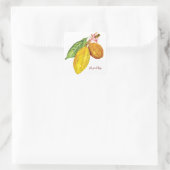 Waterverf chocoladeboomfruit vierkante sticker (Tas)