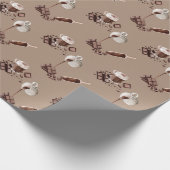 Waterverf chocoladepatroon cadeaupapier (Hoek)