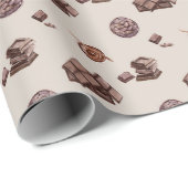 Waterverf chocoladepatroon cadeaupapier (Rol Hoek)