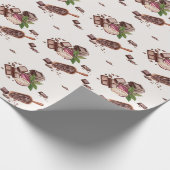 Waterverf chocoladepatroon cadeaupapier (Hoek)