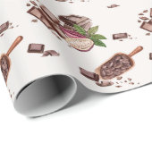 Waterverf chocoladepatroon cadeaupapier (Rol Hoek)