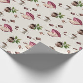 Waterverf chocoladepatroon cadeaupapier (Hoek)