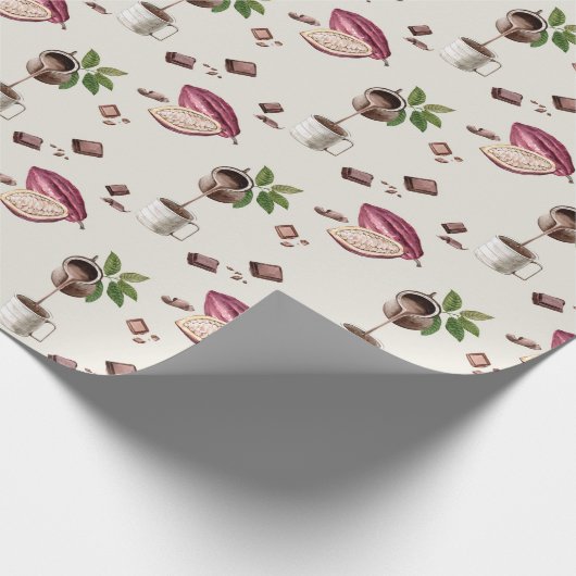 Waterverf chocoladepatroon cadeaupapier (Hoek)