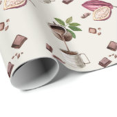Waterverf chocoladepatroon cadeaupapier (Rol Hoek)