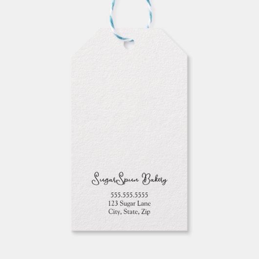 Waterverf chocoladetaart bakkerij, dank je cadeaulabel (Achterkant)