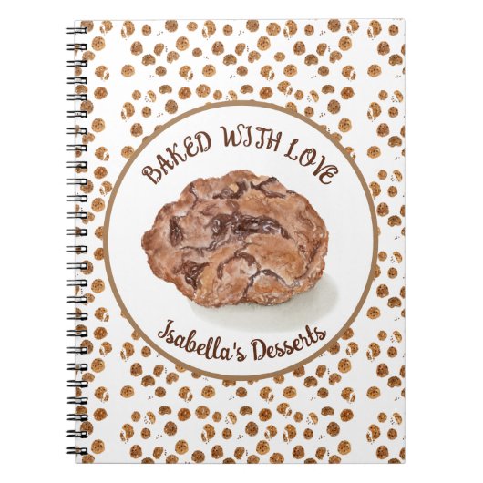 Waterverf Chocolate Chip Cookies met liefde Notitieboek (Voorkant)