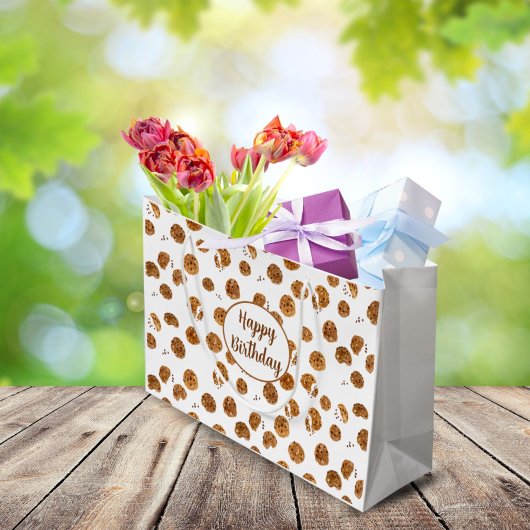 Waterverf Chocolate Chip Cookies Patroon Groot Cadeauzakje