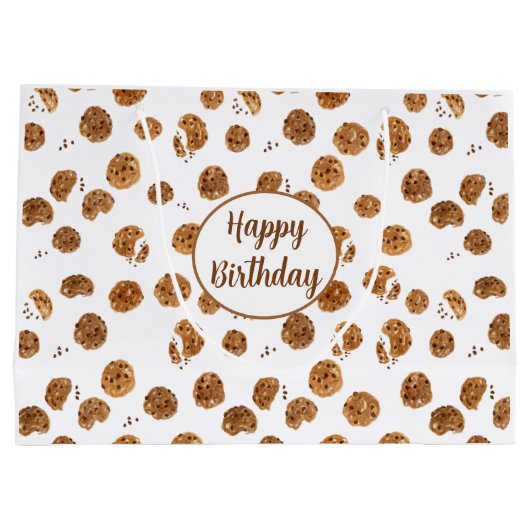 Waterverf Chocolate Chip Cookies Patroon Groot Cadeauzakje (Achterkant)