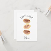 Waterverf Chocolate Cookies Birthday Kaart (Voorkant / Achterkant in situ)