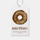 Waterverf Chocolate Donut Baby Sprinkle Dank je Cadeaulabel (Voorkant)