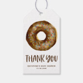 Waterverf Chocolate Donut Baby Sprinkle Dank je Cadeaulabel (Voorkant)