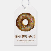 Waterverf Chocolate Donut Verjaardag Dank u Cadeaulabel (Voorkant)