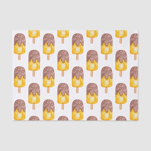 Waterverf Chocolate Fudge Popsiche Tissuepapier (Voorkant)